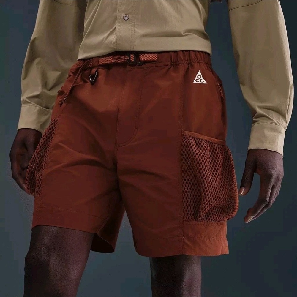 Nike ACG Snowgrass Cargo Shorts Loose Fit 7.5" Cinnamon DV9405-245 Men's Small